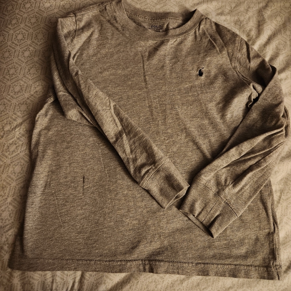 Boys Polo by Ralph Lauren Heather Gray Shirt, Sz 6